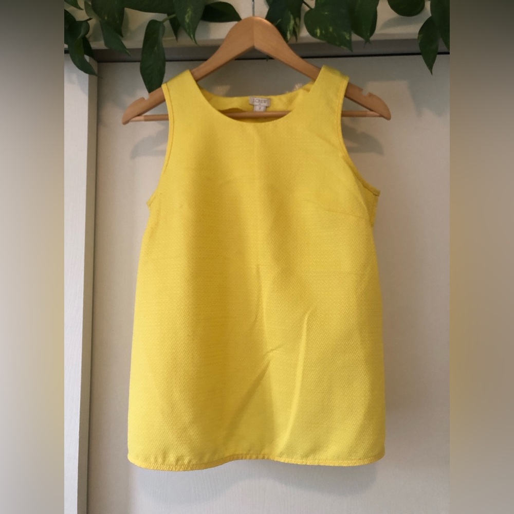 J. Crew Factory Yellow Tulip Back/Open Back Sleeveless Top